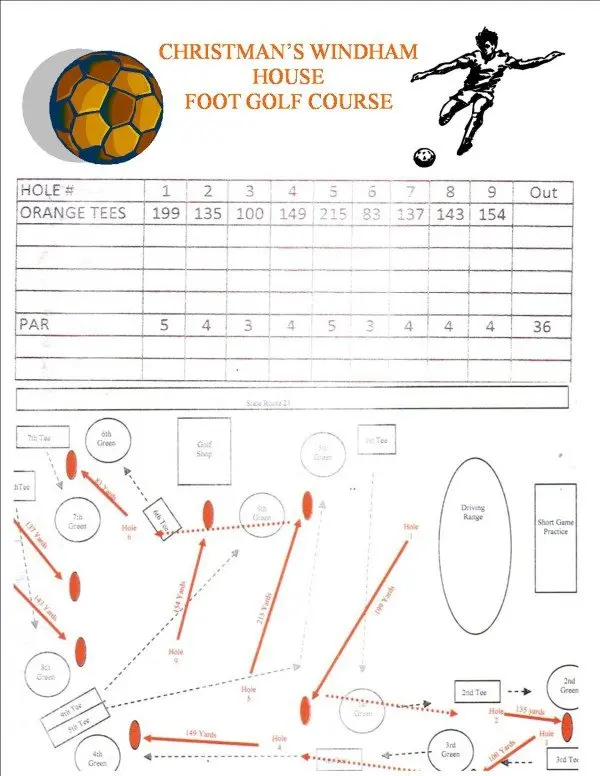 foot golf score card sample