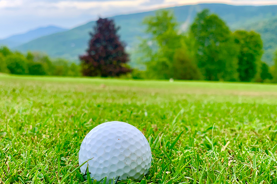 close up of golf ball